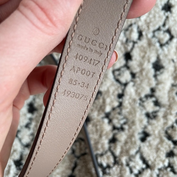 Gucci Dusty Pink GG marmont belt 85 - Picture 7 of 11